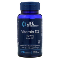 Life Extension, Витамин D3, 25 мкг (1000 МЕ)