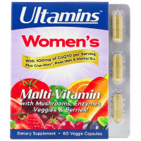Ultamins, Женский мультивитаминный комплекс с CoQ10, грибами, ферментами, овощами и ягодами